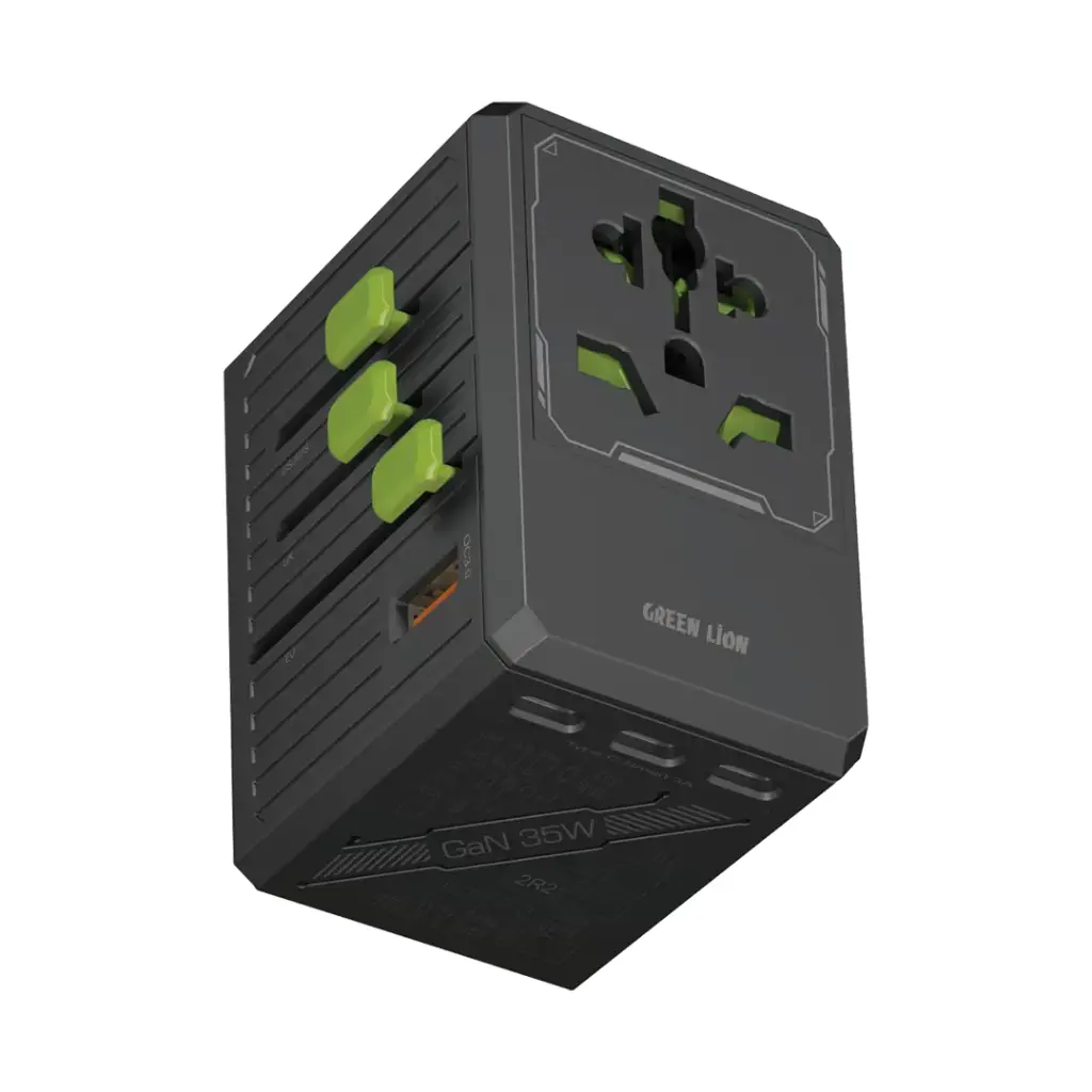 محول Green Lion GaN 35W مع كابل 6 في 1 و 2 في 2