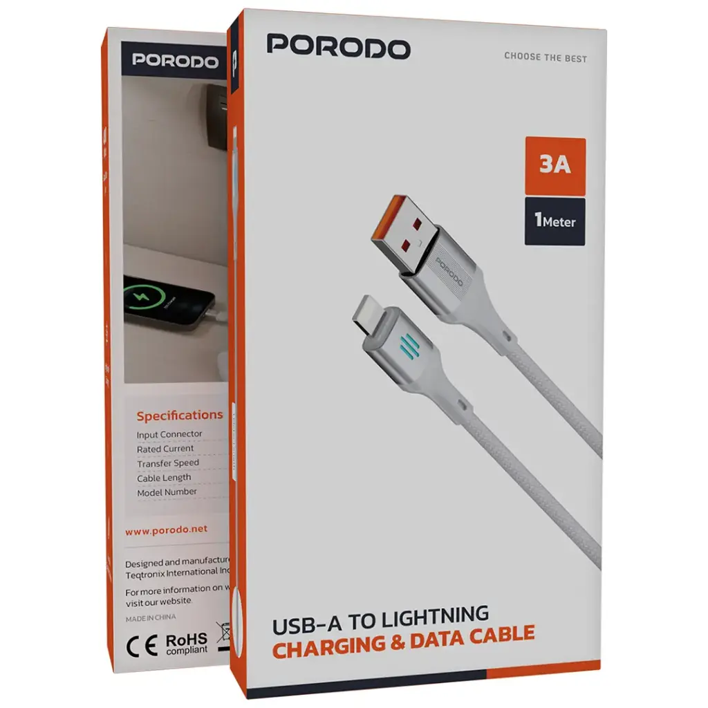 Porodo Кабель зарядки и передачи данных USB-A - Lightning
