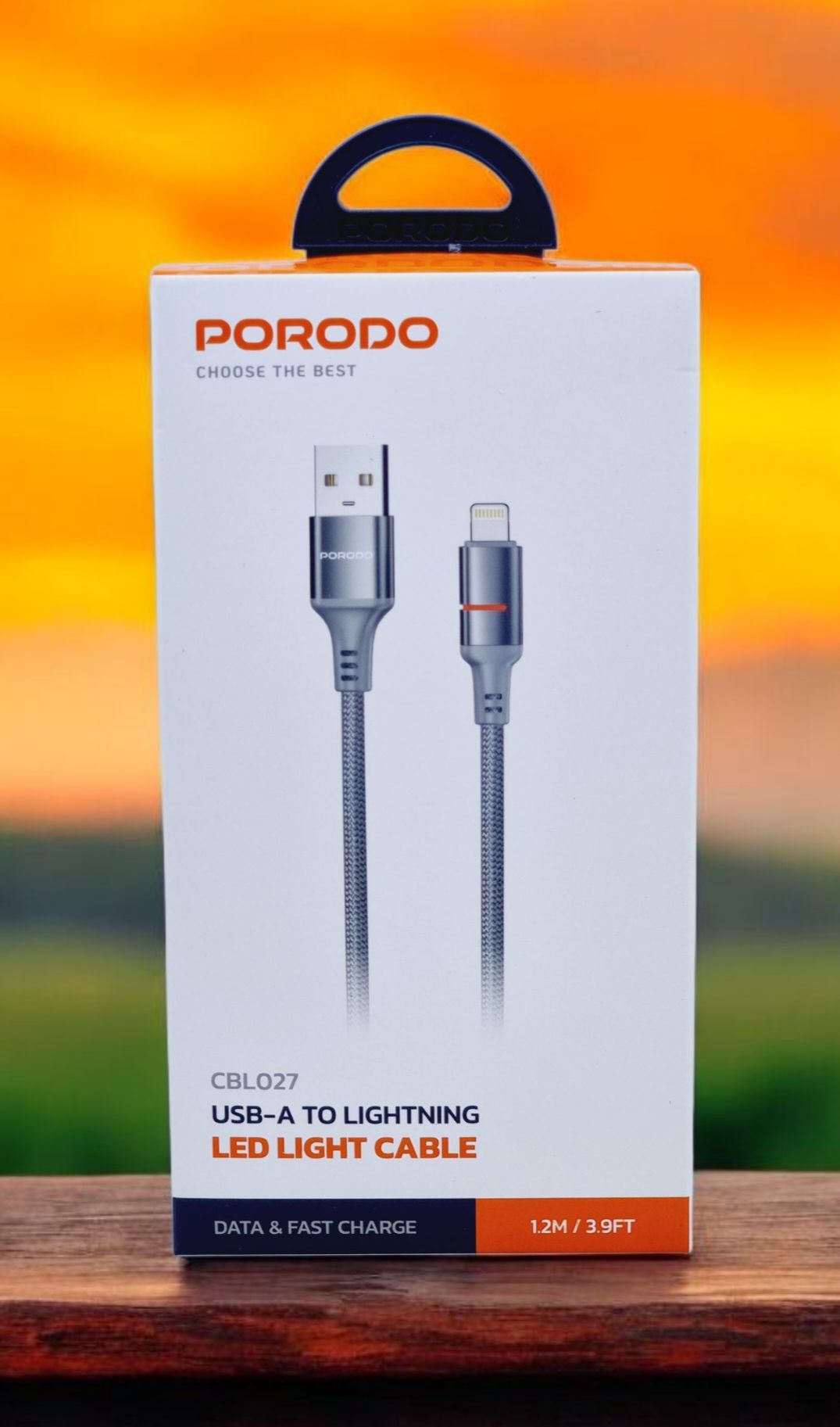 Porodo USB-A - Lightning кабель с LED подсветкой