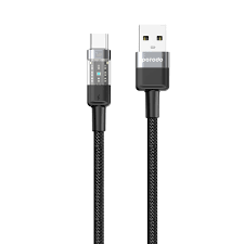 Porodo كابل مضفّر شفاف USB-A إلى USB-C شحن سريع ونقل بيانات 1.2م