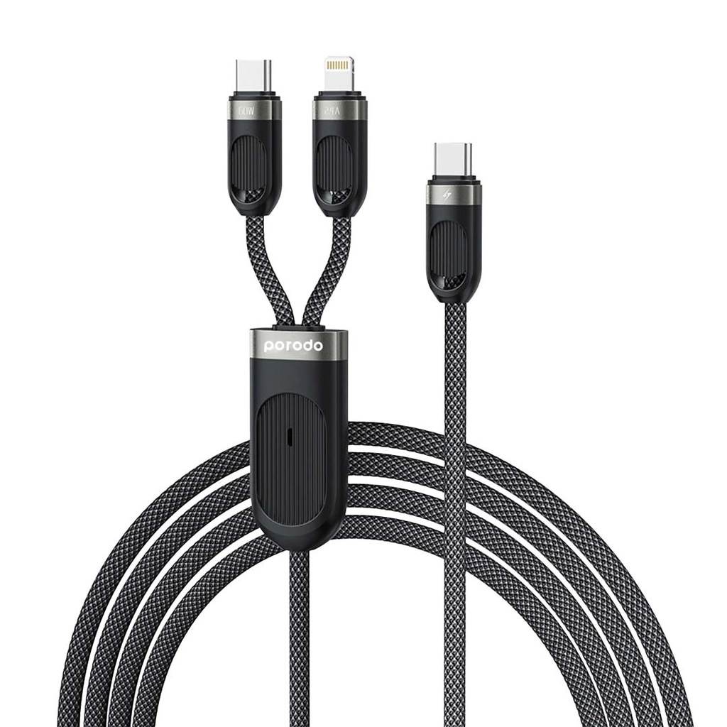Porodo كابل شحن سريع Type-C و Lightning مدخل USB-C PD