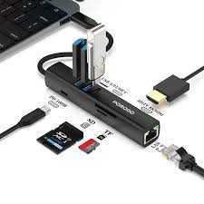 Porodo موزع USB 8 في 1 بسرعة نقل 5Gbps