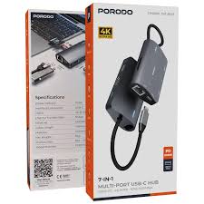 Porodo موزع منافذ متعدد USB-C 7 في 1