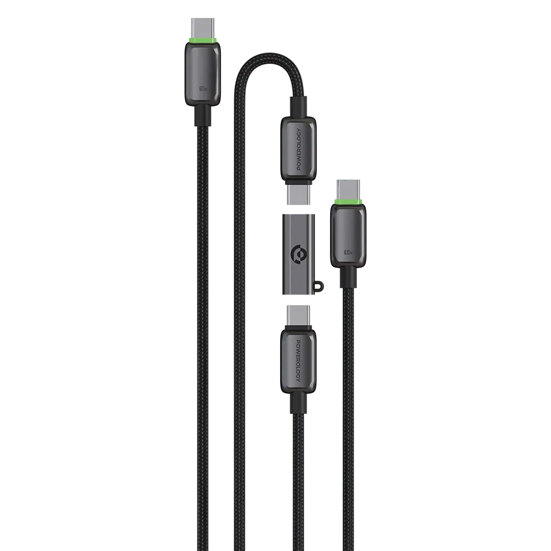 كابل Powerology ARGOS USB-C مزدوج مع موصل