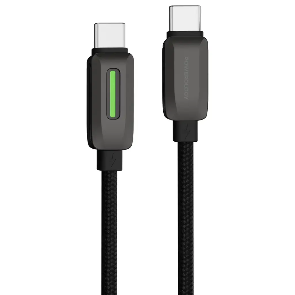 كابل Powerology USB-C إلى USB-C مضفر 60W