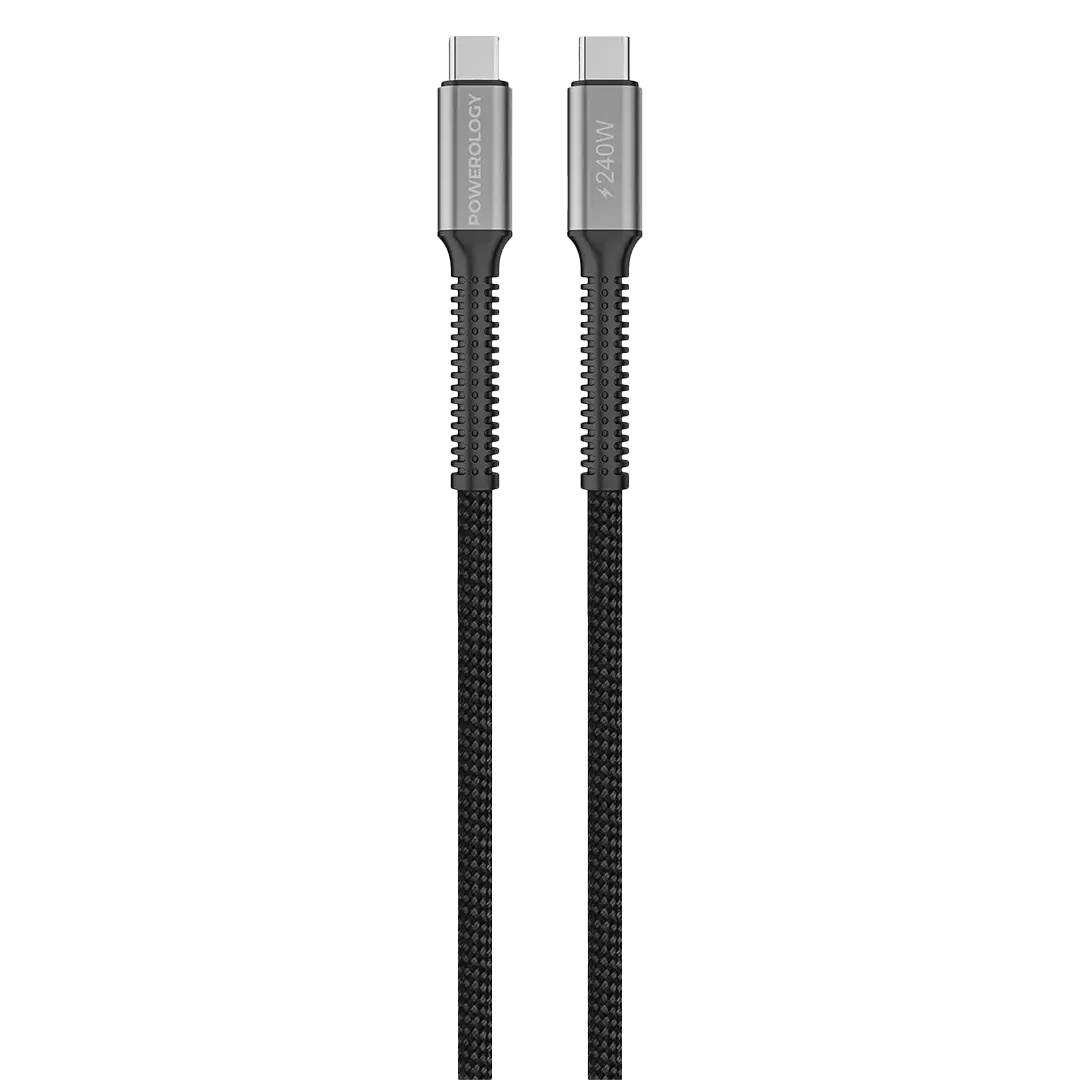 كابل Powerology USB4 USB-C إلى USB-C مضفر