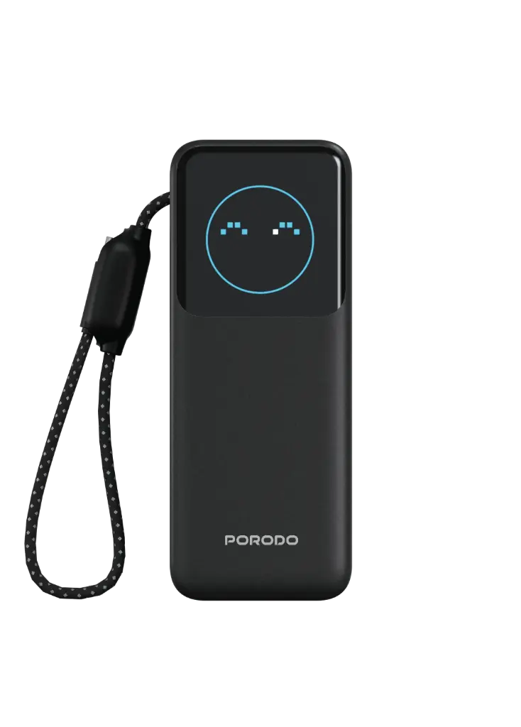 باور بانك Porodo POLO II سعة 20000mAh مع كابلات USB-C مدمجة