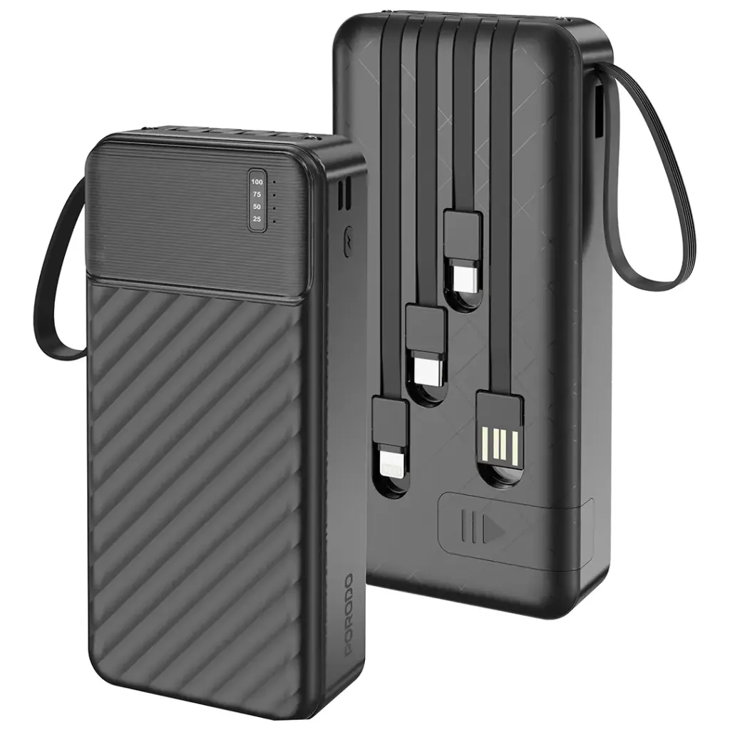 باور بانك Porodo Piano سعة 20000mAh مع كابلات مدمجة