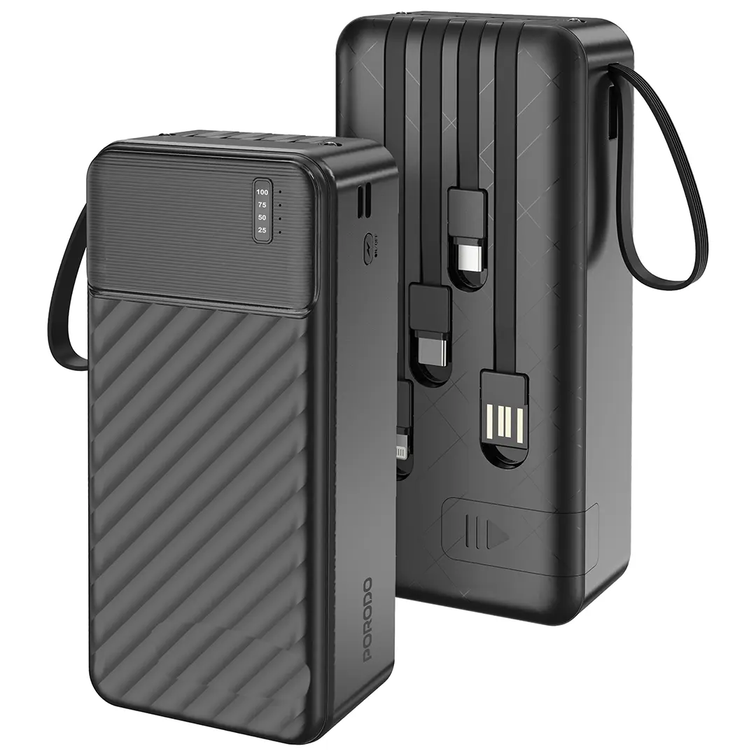 باور بانك Porodo Piano سعة 30000mAh مع كابلات مدمجة