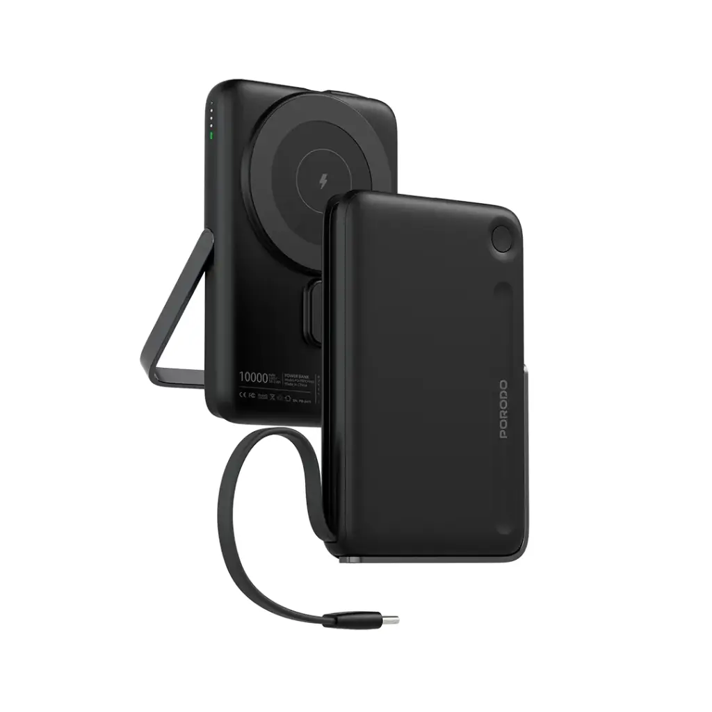 باور بانك Porodo سعة 10000mAh مع Type-C مدمج وحامل