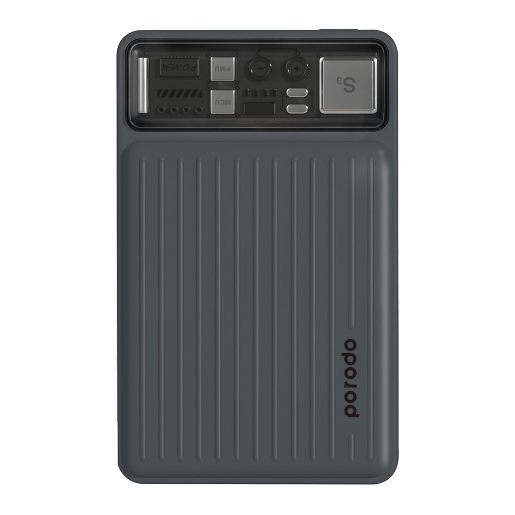 باور بانك Porodo Slim سعة 10000mAh مع كابلات Type-C وLightning مدمجة