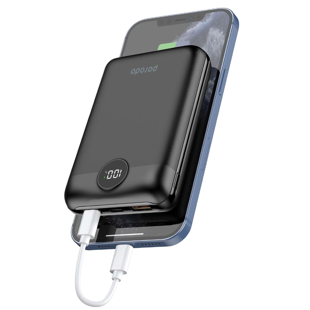 باور بانك Porodo Super Compact سعة 20000mAh مع PD 20W وQC3.0 وشحن سريع 3 مخارج