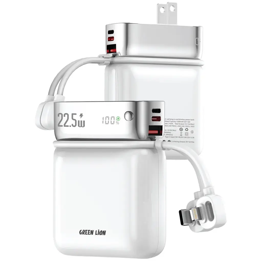 Green Lion Dyno 2 في 1 باور بانك ومحول 10000mAh PD 20W