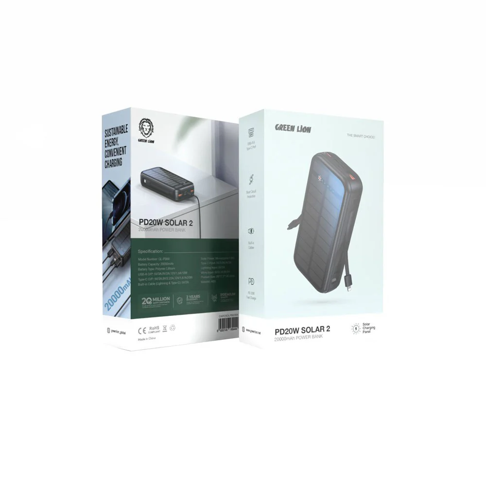 Green Lion PD20W Solar 2 باور بانك 20000mAh