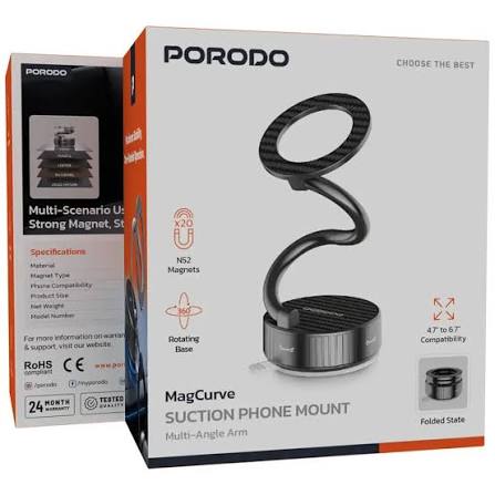 Porodo MagCurve حامل هاتف بالشفط