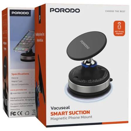 Porodo Vacuseal حامل مغناطيسي ذكي بالشفط
