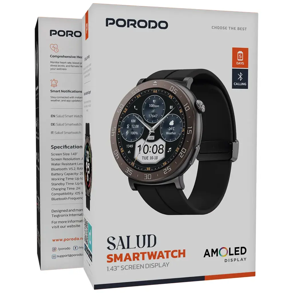 Смарт-часы Porodo Salud 1.43 Inch дисплей
