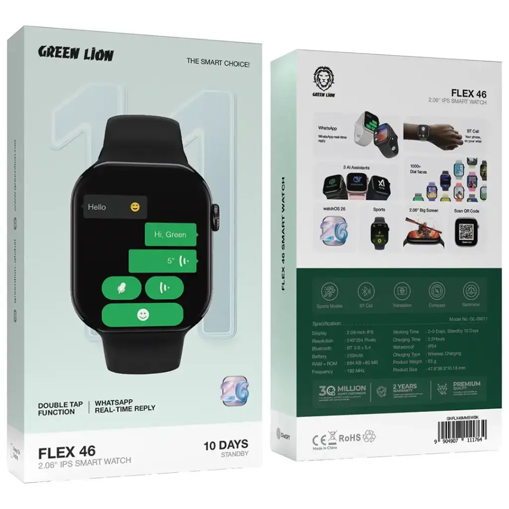 Green Lion Flex 46 умные часы 2.06 Inch IPS дисплей