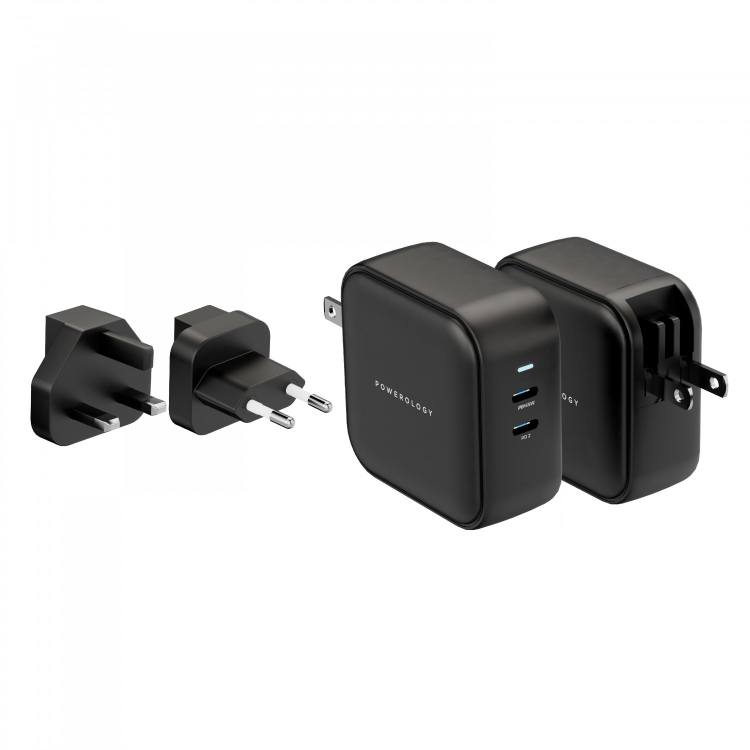 طقم سفر عالمي Powerology 65W مزدوج PD