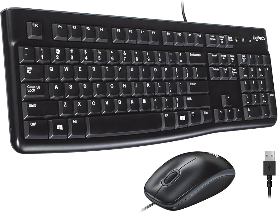 Logitech MK120 USB Комплект клавиатуры и мыши Черный