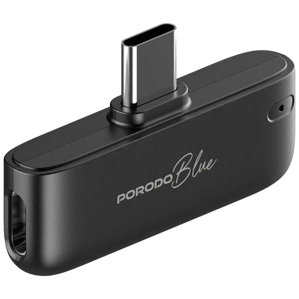 Porodo Blue professional dual wireless microphone 2.4GHz (PBMX2CBK)