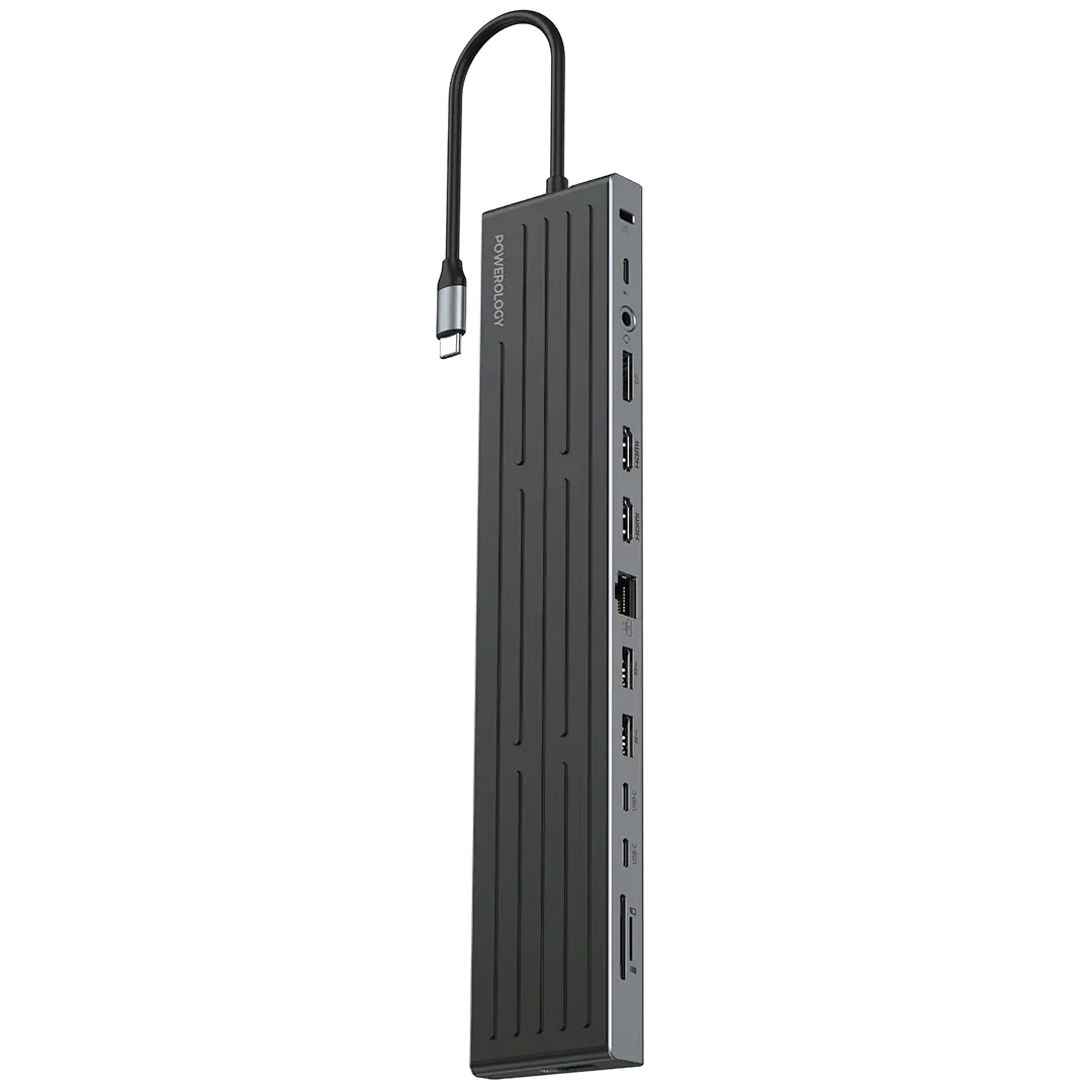 Powerology Nexis USB-C хаб 13-в-1 с подставкой для ноутбука