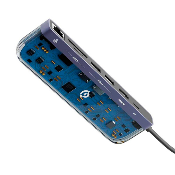 Powerology USB-C хаб 7-в-1 серии Crystalline