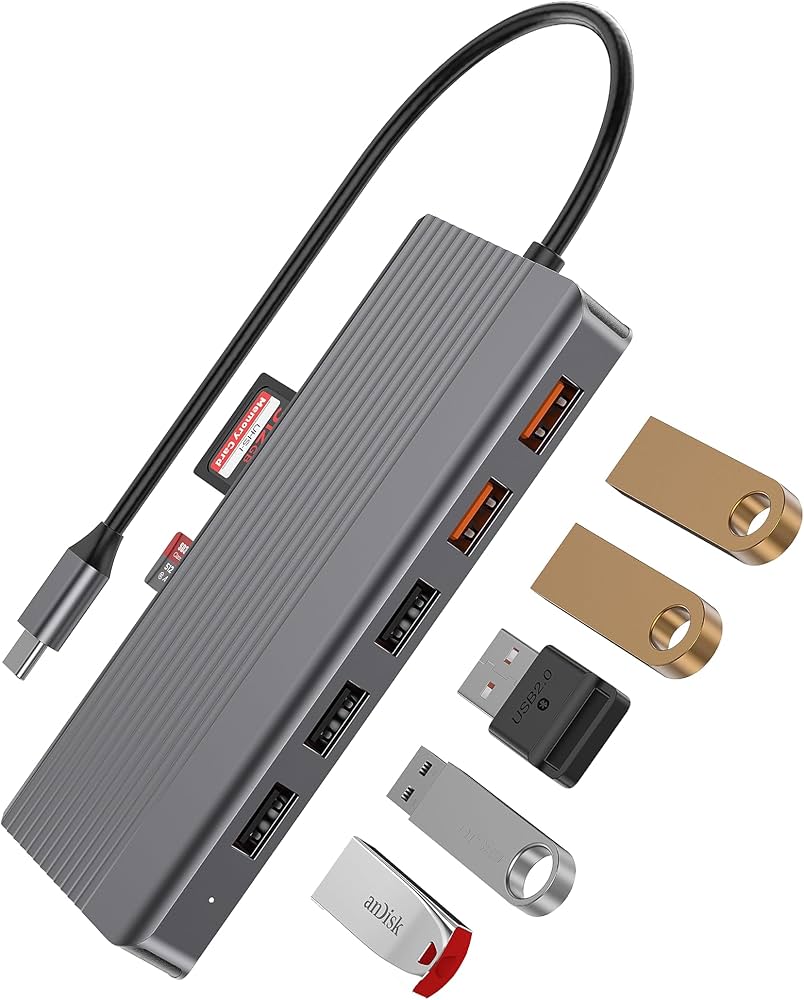 Powerology USB-C хаб 12-в-1 HDMI и DP 4K Ethernet 10Gbps