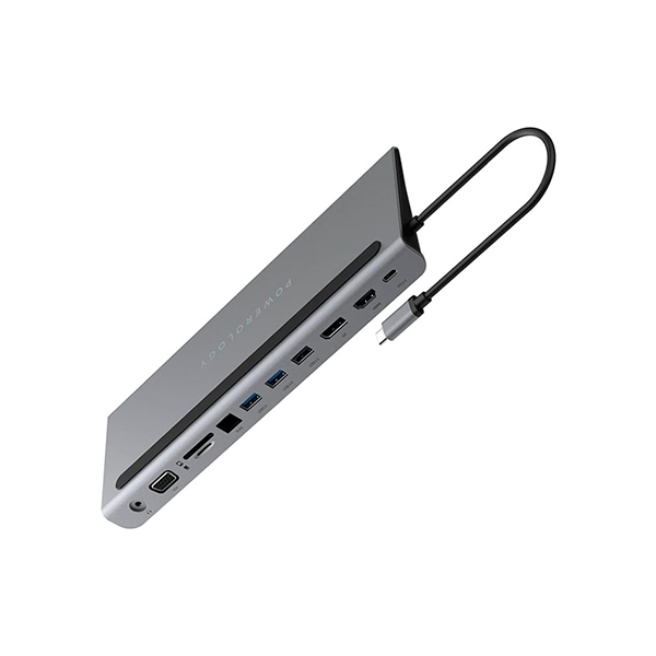 Powerology 11-in-1 multi-display USB-C hub & laptop stand