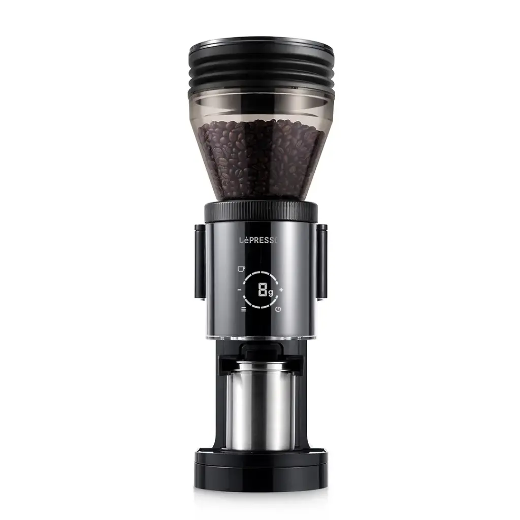 LePresso مطحنة قهوة مخروطية بوزن رقمي 51/58 مم 150 واط (LPCGHY1430BK)